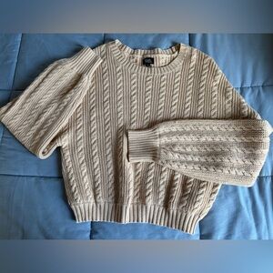 Cozy Beige Cable Knit Sweater